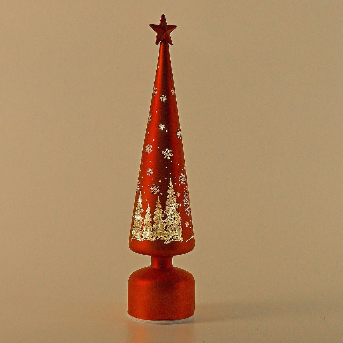 Rotating LED Christmas Tree Light - 3 x AA Battery-Operated (not included) - Red V32529618 6