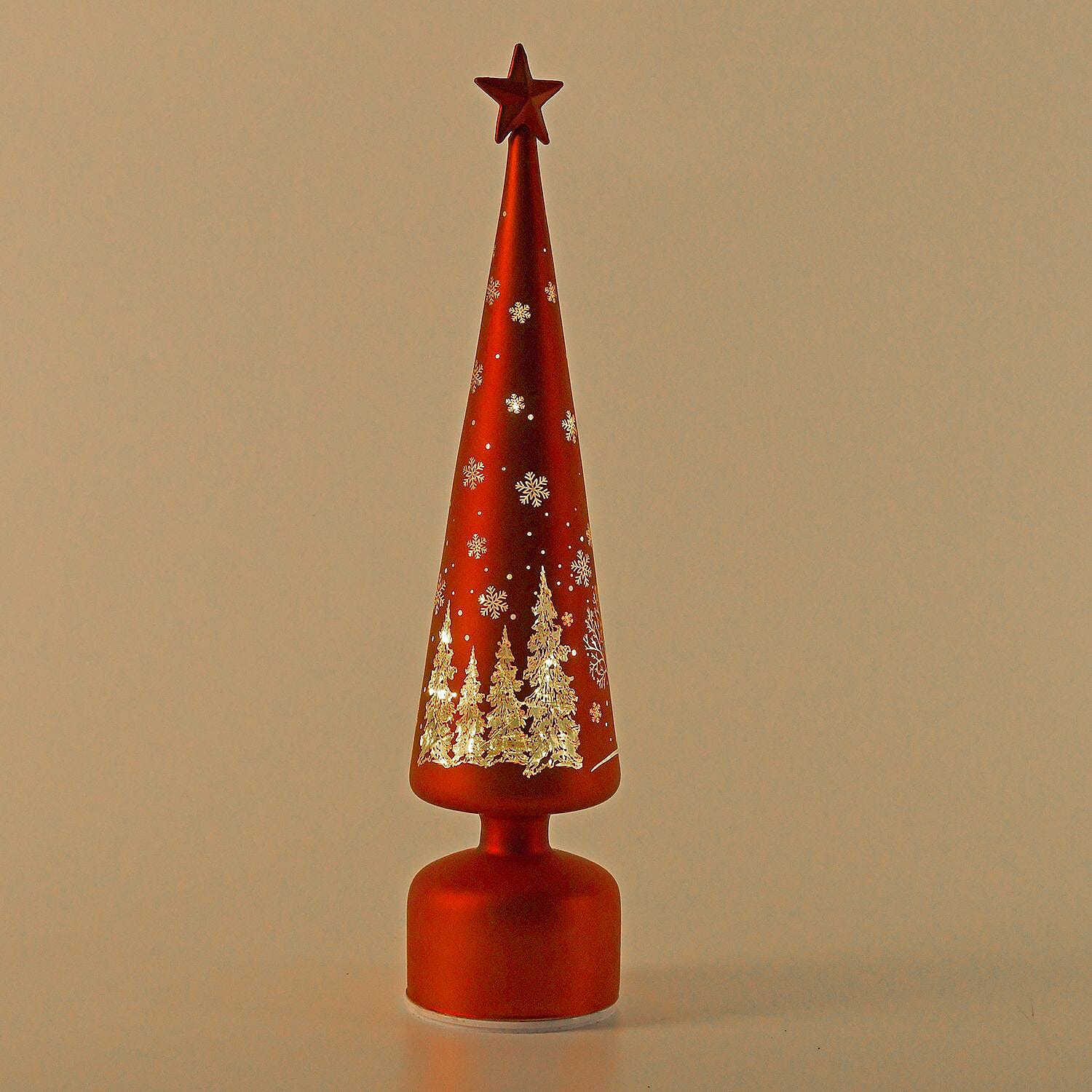 Rotating LED Christmas Tree Light - 3 x AA Battery-Operated (not included) - Red V32529618 6