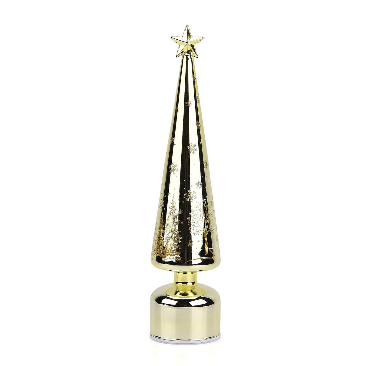 Rotating LED Christmas Tree Light - 3 x AA Battery-Operated (not included) - Gold 8200405 0