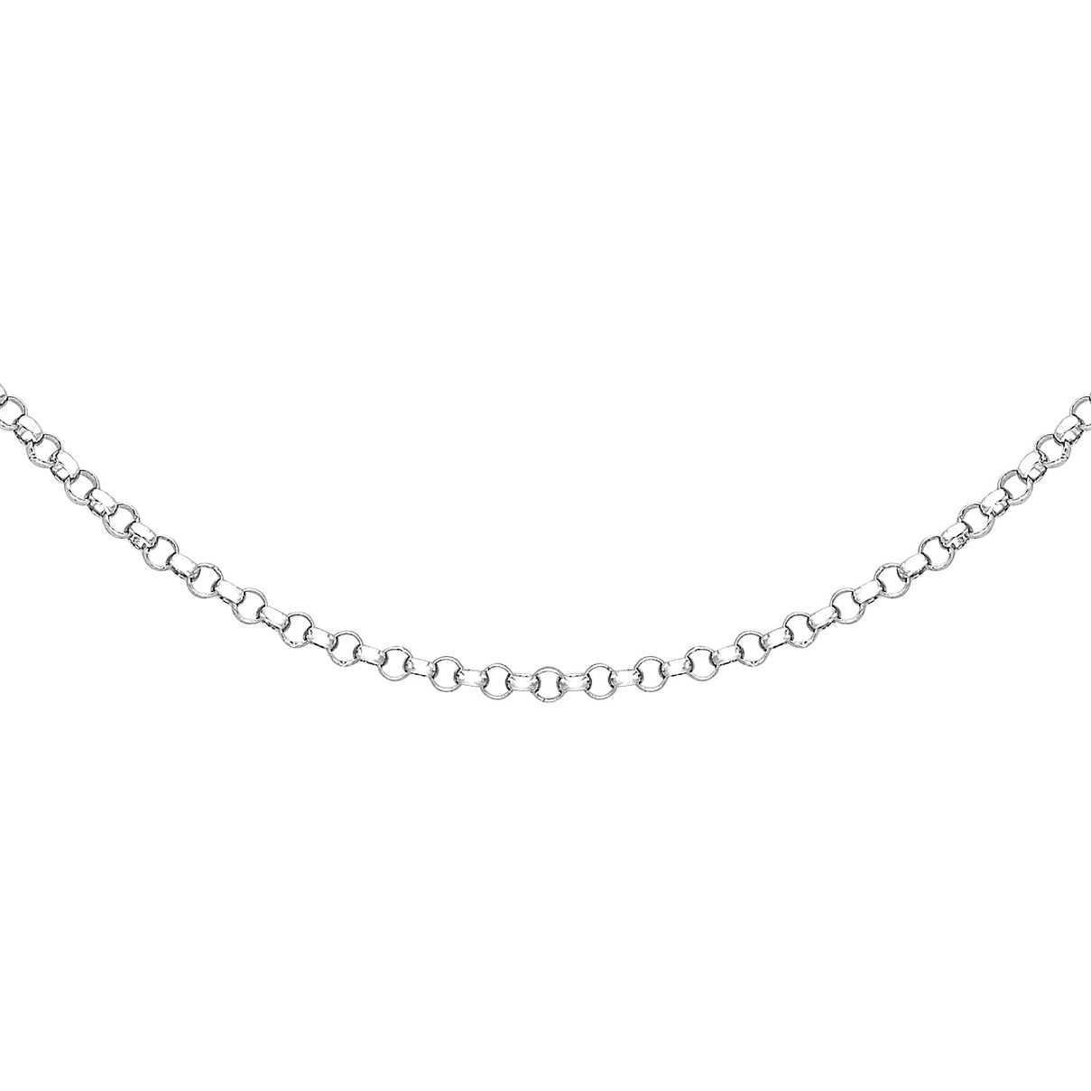 Round Belcher Chain 20 Inch in 9K White Gold 7590962 3