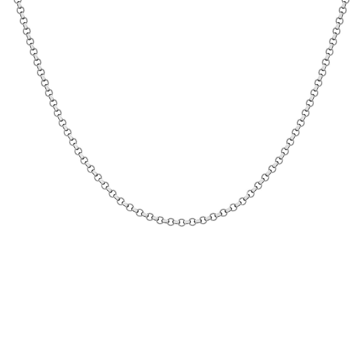 Round Belcher Chain 20 Inch in 9K White Gold 7591653 0
