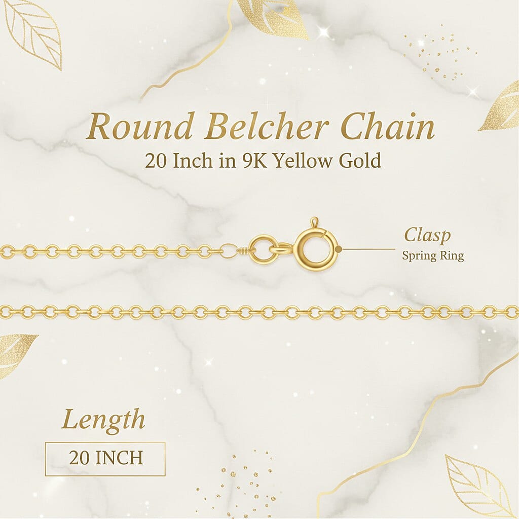Round Belcher Chain 20 Inch in 9K Yellow Gold 7578838 6