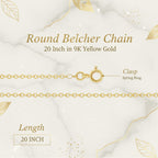 9K Yellow Gold  Chain (Size - 20),  Gold Wt. 1.1 Gms