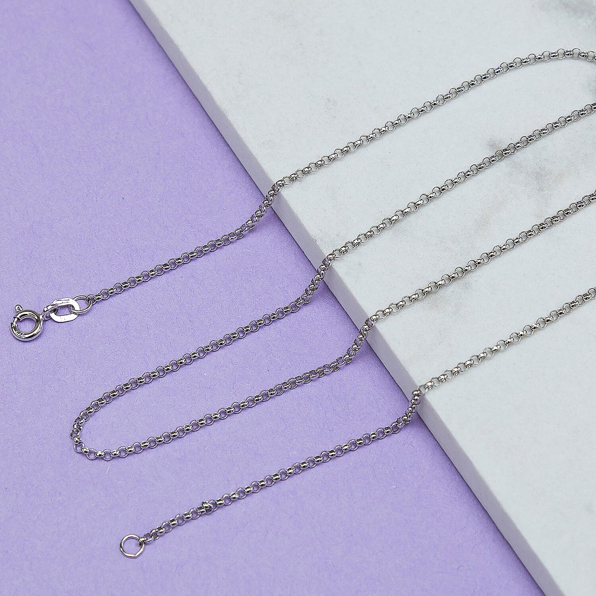 Round Belcher Chain 22 Inch in 9K White Gold 7590920 1
