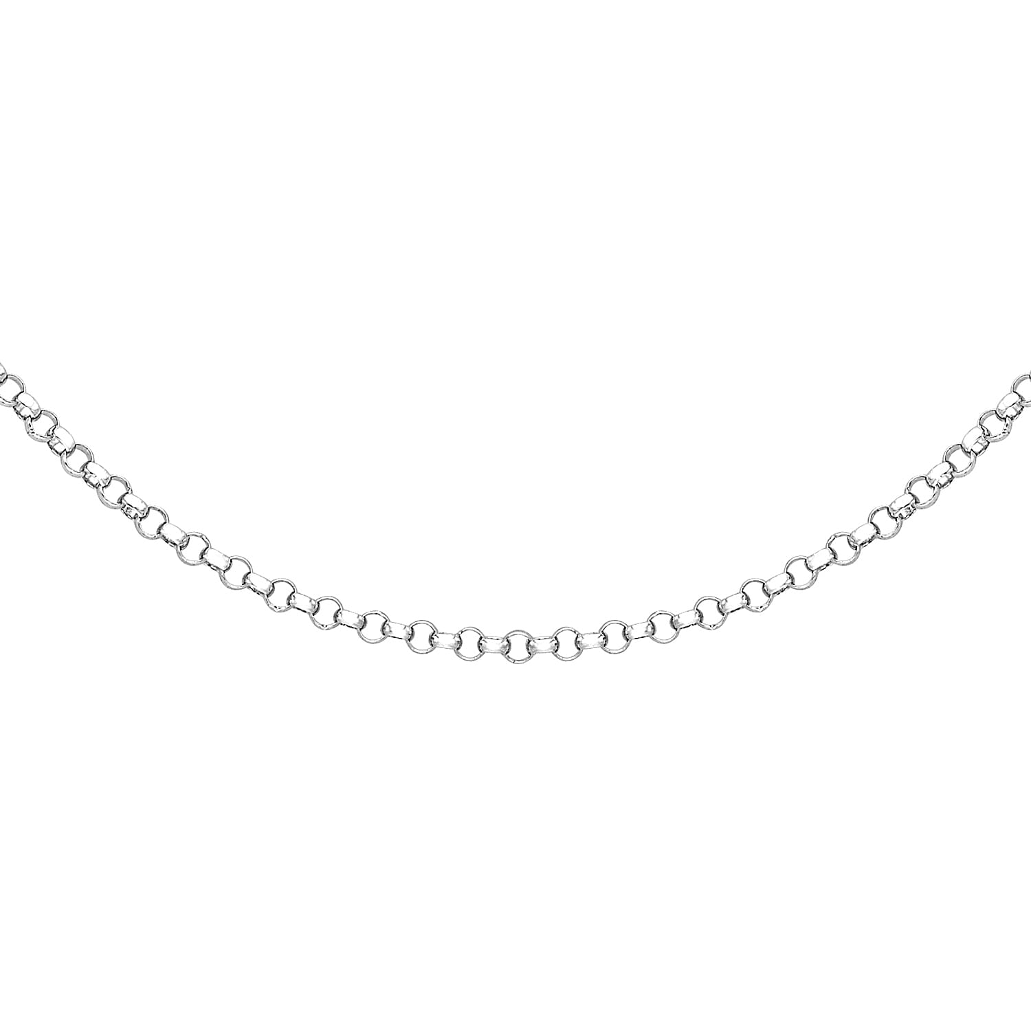 Round Belcher Chain 22 Inch in 9K White Gold 7590920 3