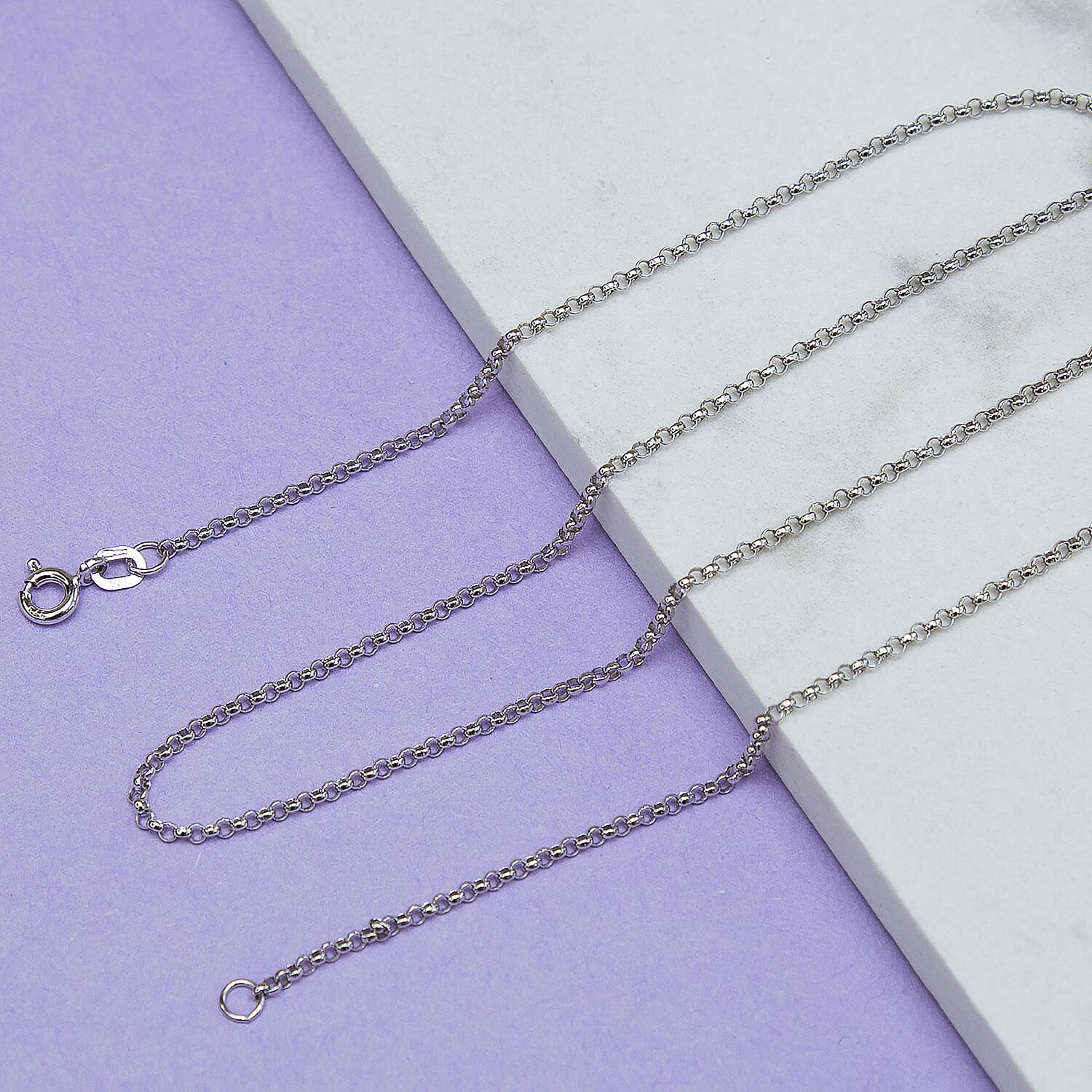 Round Belcher Chain 24 Inch in 9K White Gold 7590881 1