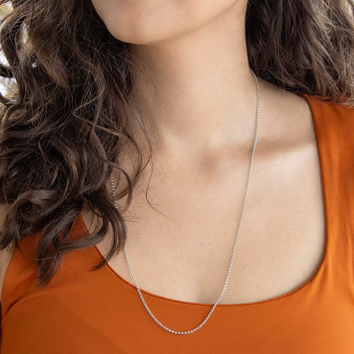 Round Belcher Chain 24 Inch in 9K White Gold 7590881 2