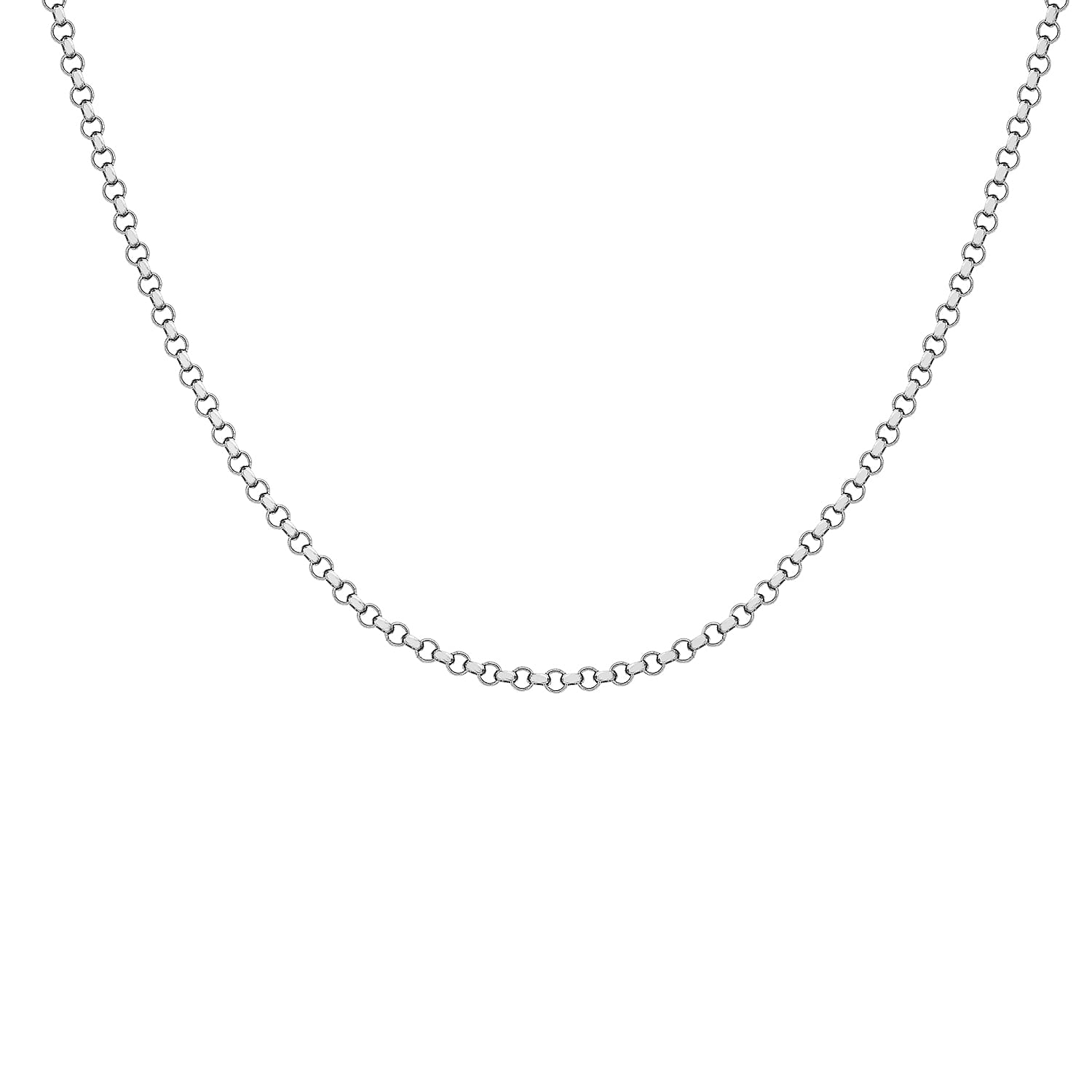 Round Belcher Chain 24 Inch in 9K White Gold 5.7g 7591649 3