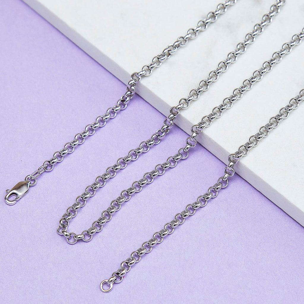 9K White Gold  Chain (Size - 24),  Gold Wt. 5.7 Gms