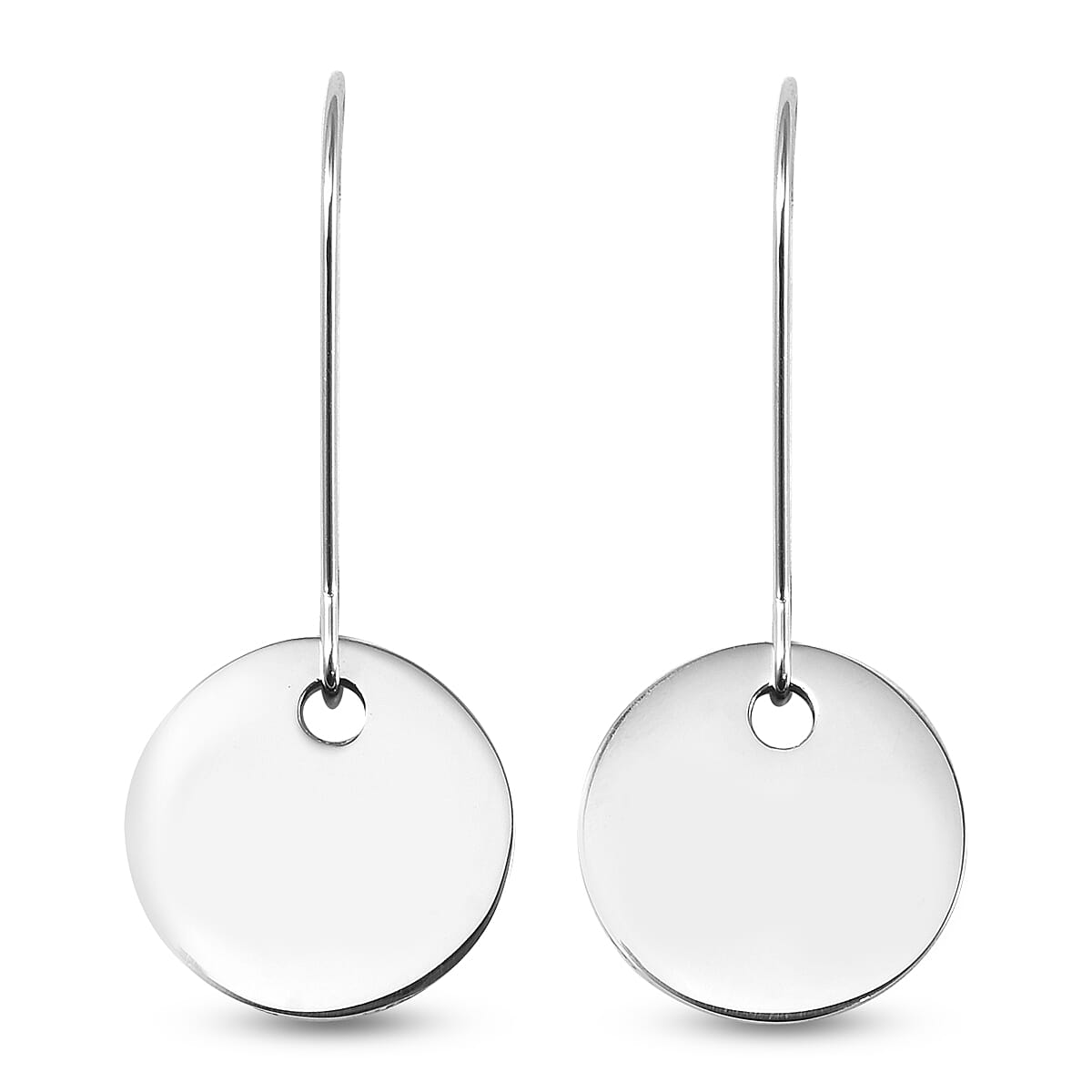 Round Charm Earrings with Kidney Wire in Silver Tone 6339643 0