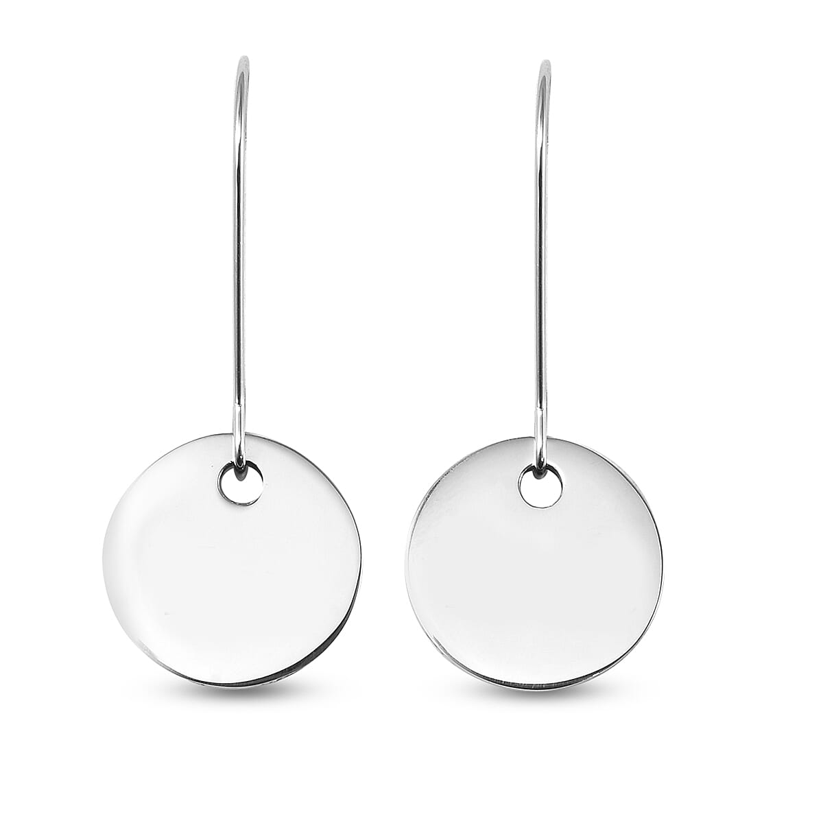 Round Charm Earrings with Kidney Wire in Silver Tone 6339643 3