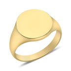 Limited Edition 9K Yellow Gold 13.2 mm Round Signet Ring, Gold Wt 5.10 Gms.