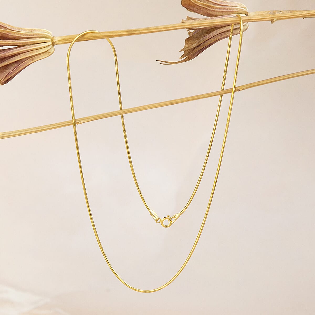 Round Snake Chain 16 Inch in 9K Yellow Gold 7575407 4