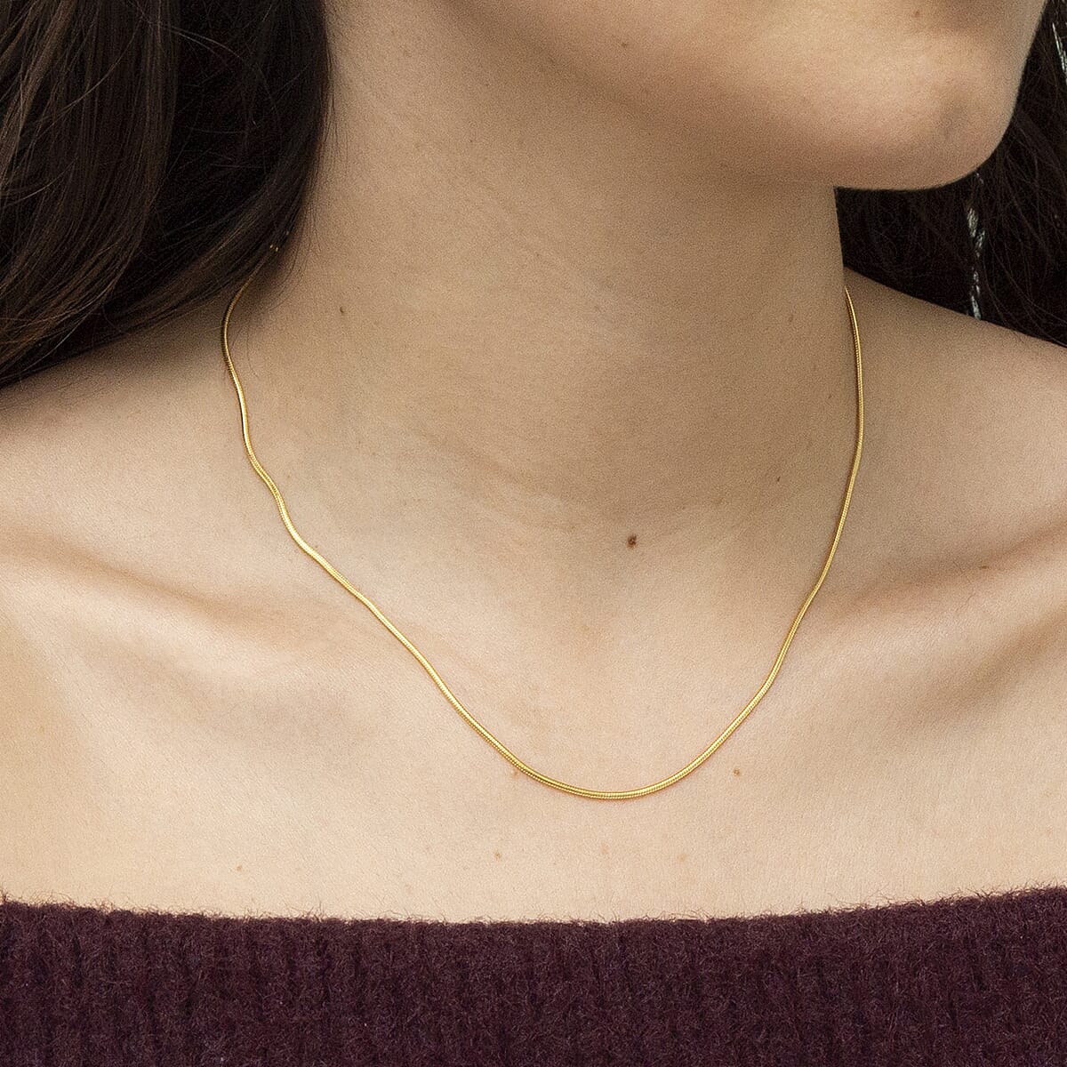 Round Snake Chain 16 Inch in 9K Yellow Gold 7575407 6