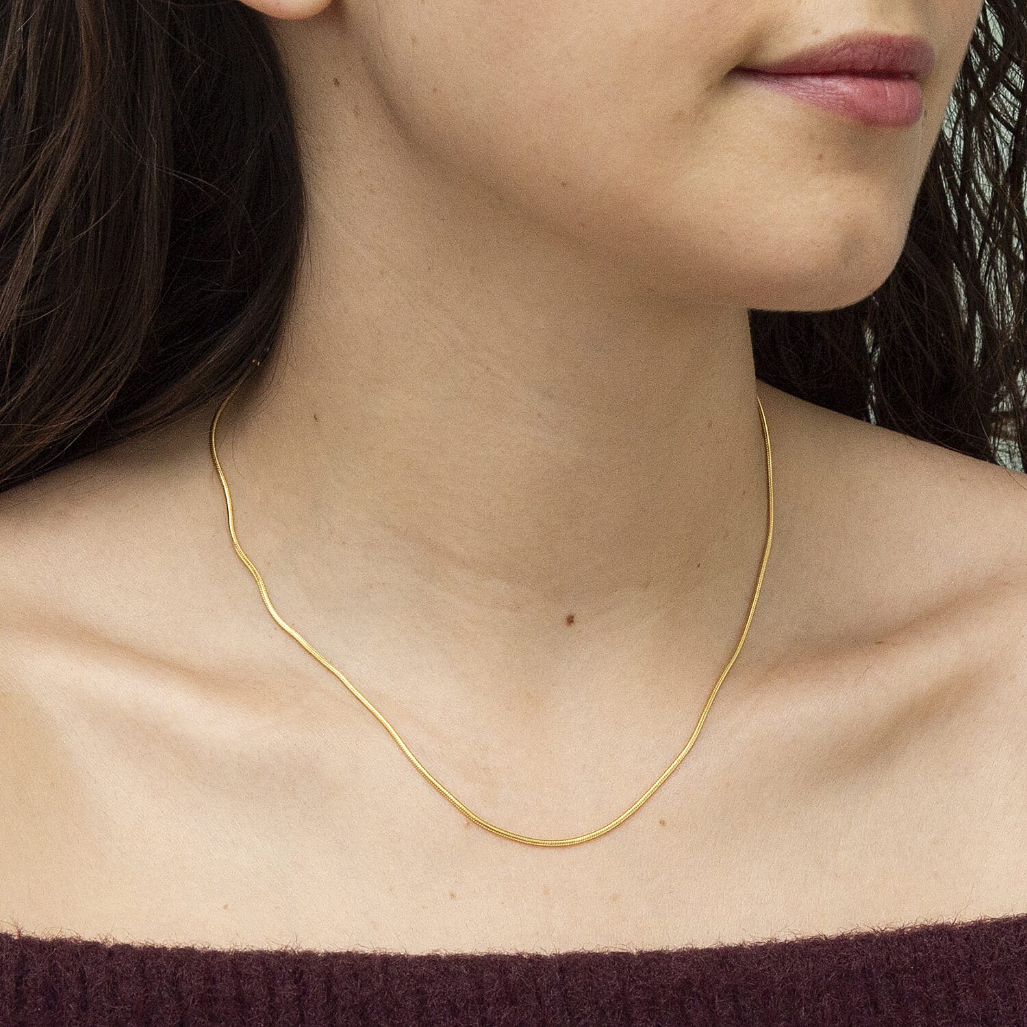 Round Snake Chain 16 Inch in 9K Yellow Gold 7575486 1