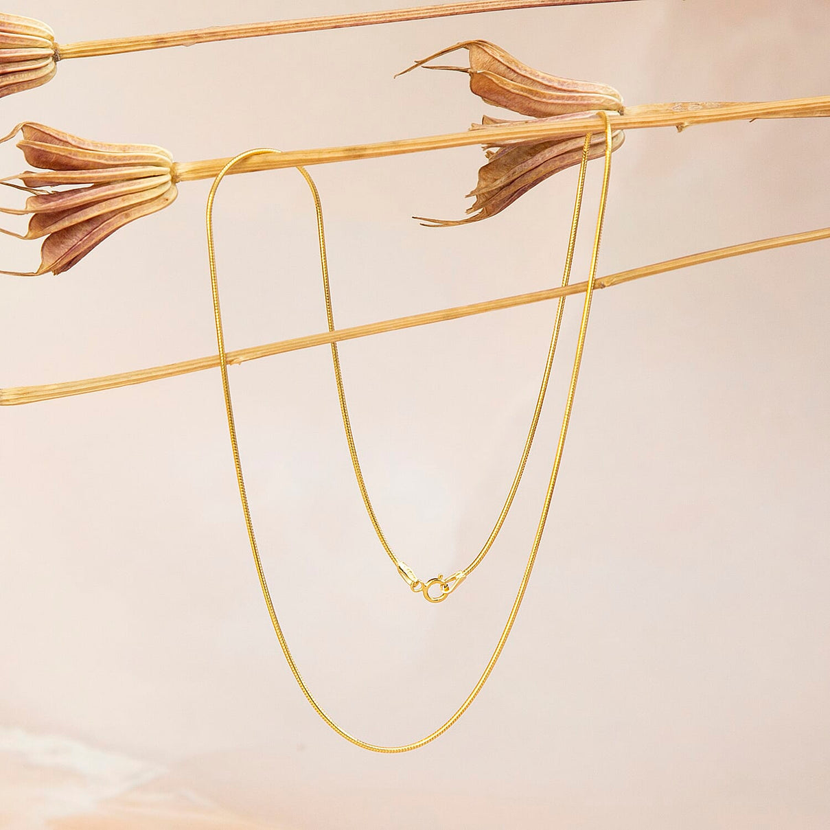 Round Snake Chain 16 Inch in 9K Yellow Gold 7575486 2