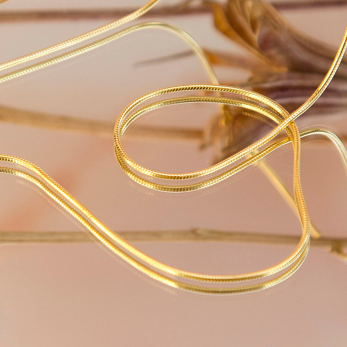 Round Snake Chain 16 Inch in 9K Yellow Gold 7575486 3
