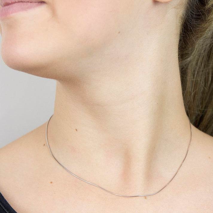 Round Snake Chain 18 Inch in 14K White Gold 7570409 2
