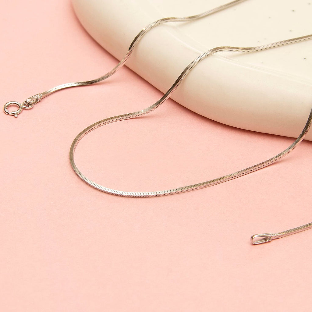 9K White Gold  Chain (Size - 18),  Gold Wt. 1.9 Gms