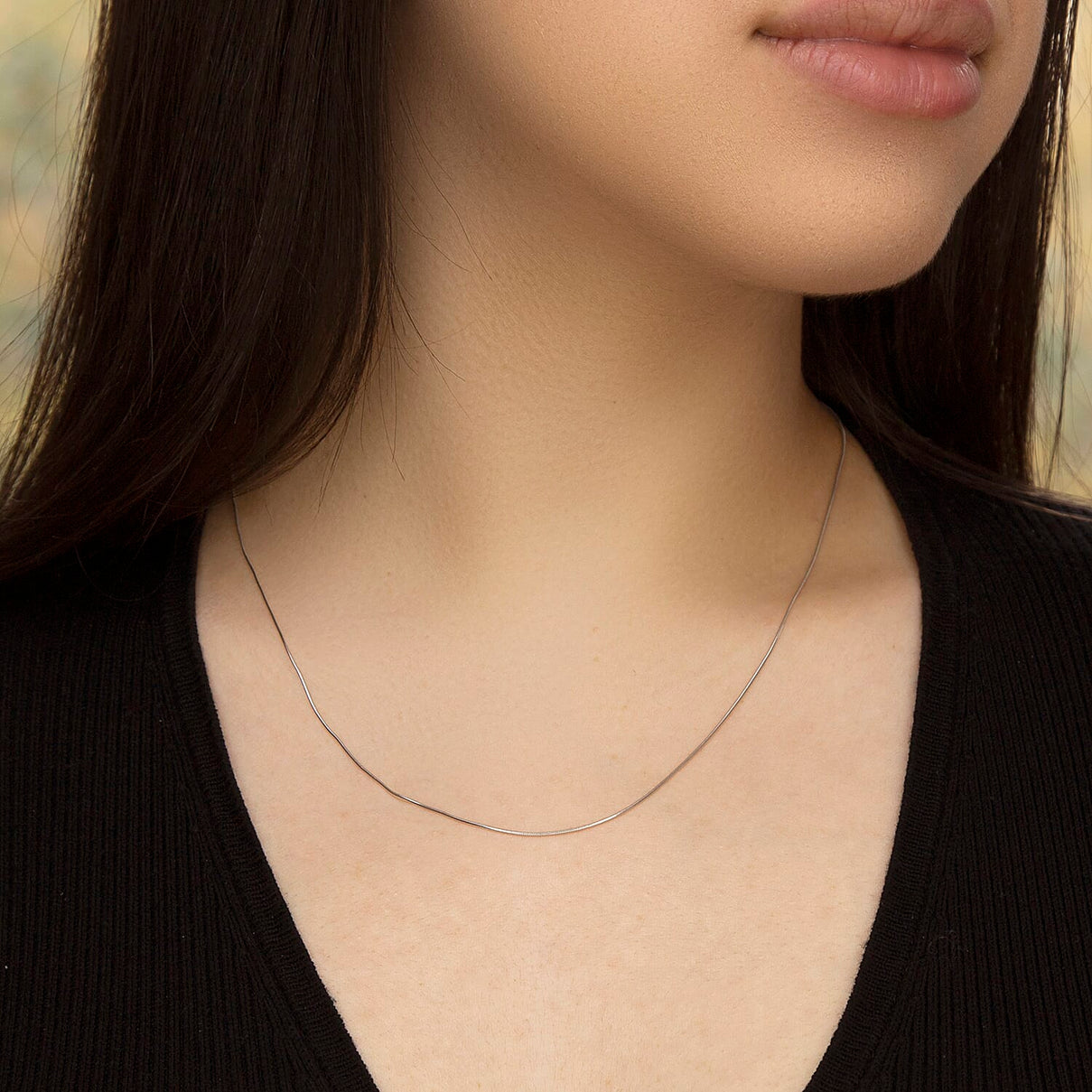 Round Snake Chain 18 Inch in 9K White Gold 7587949 2