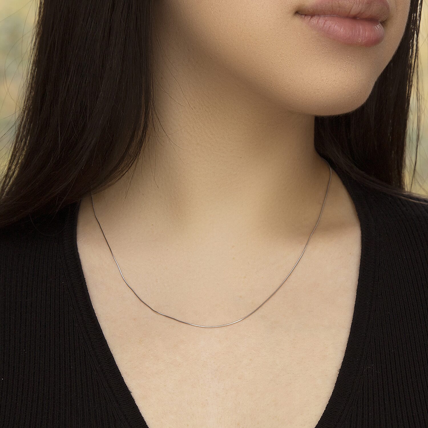 Round Snake Chain 18 Inch in 9K White Gold 7587949 2