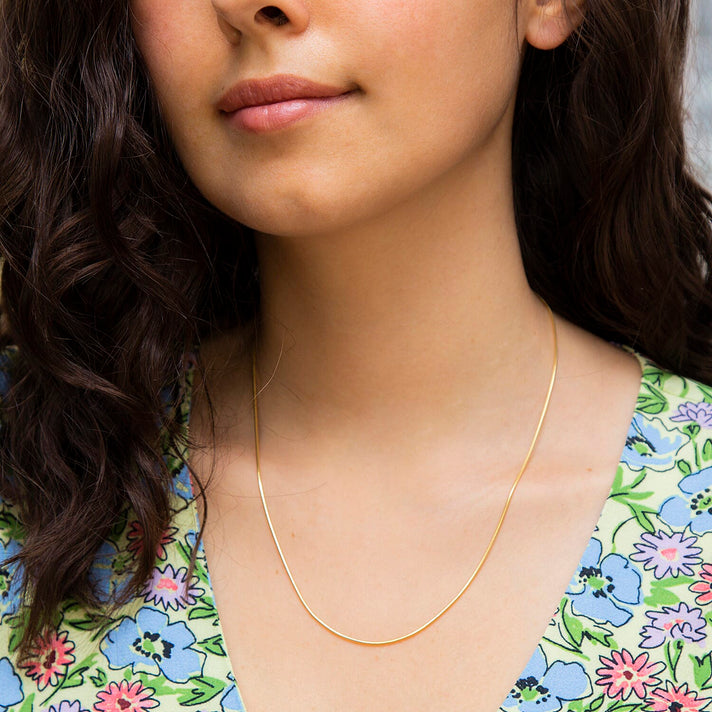 Round Snake Chain 18 Inch in 9K Yellow Gold 7575563 2