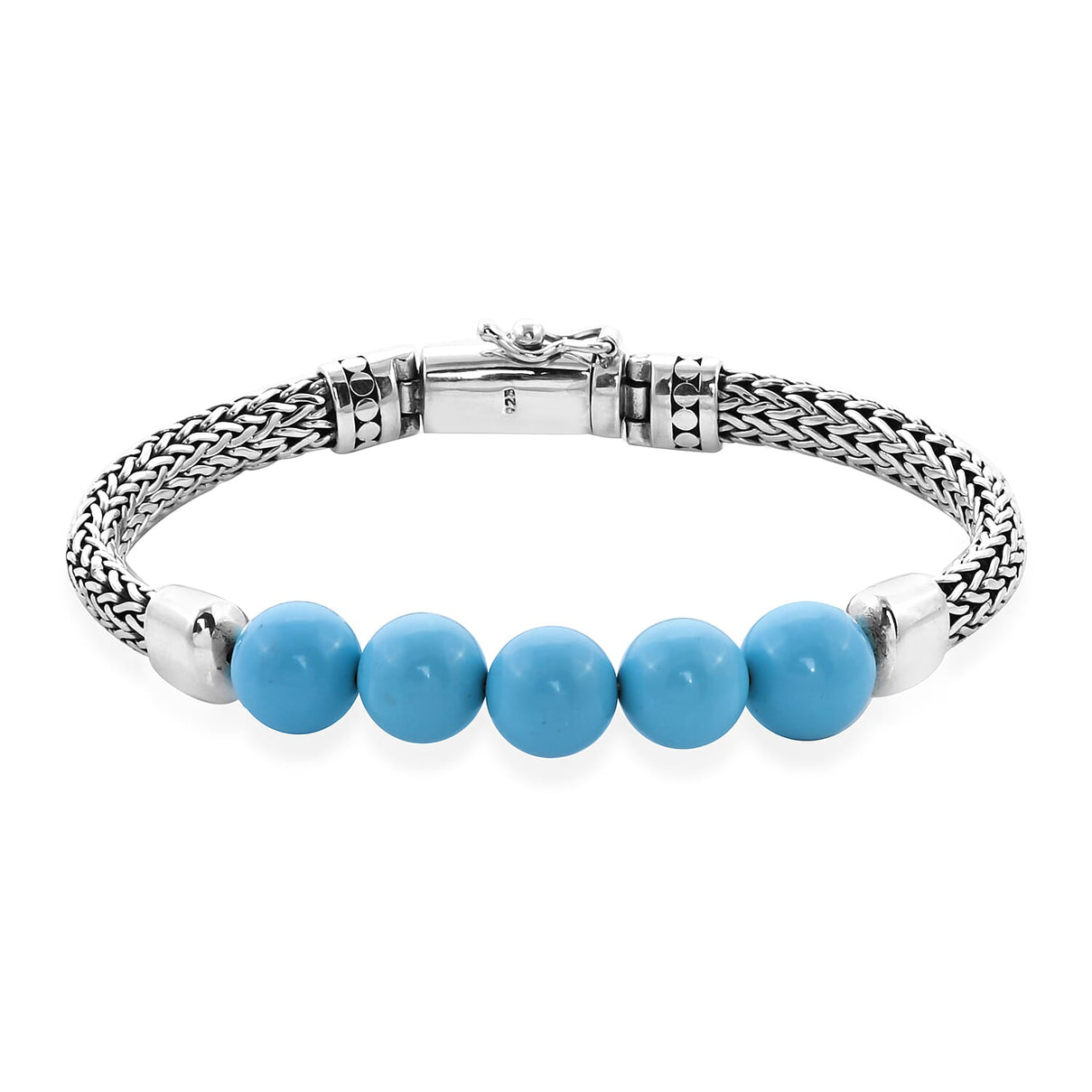 Royal Bali 15 Ct Arizona Sleeping Beauty Turquoise Tulang Naga Bracelet in Sterling Silver 7.5 Inch 3617953 0
