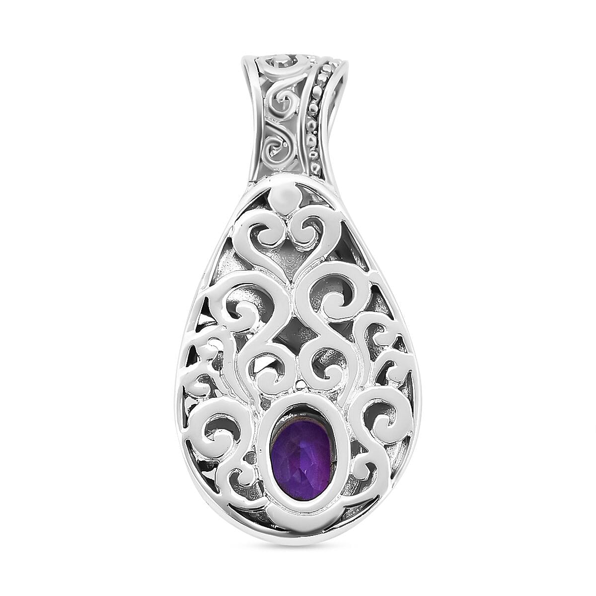 Royal Bali 2.47 Ct Amethyst and Abalone Shell Drop Pendant in Sterling Silver 3427640 5