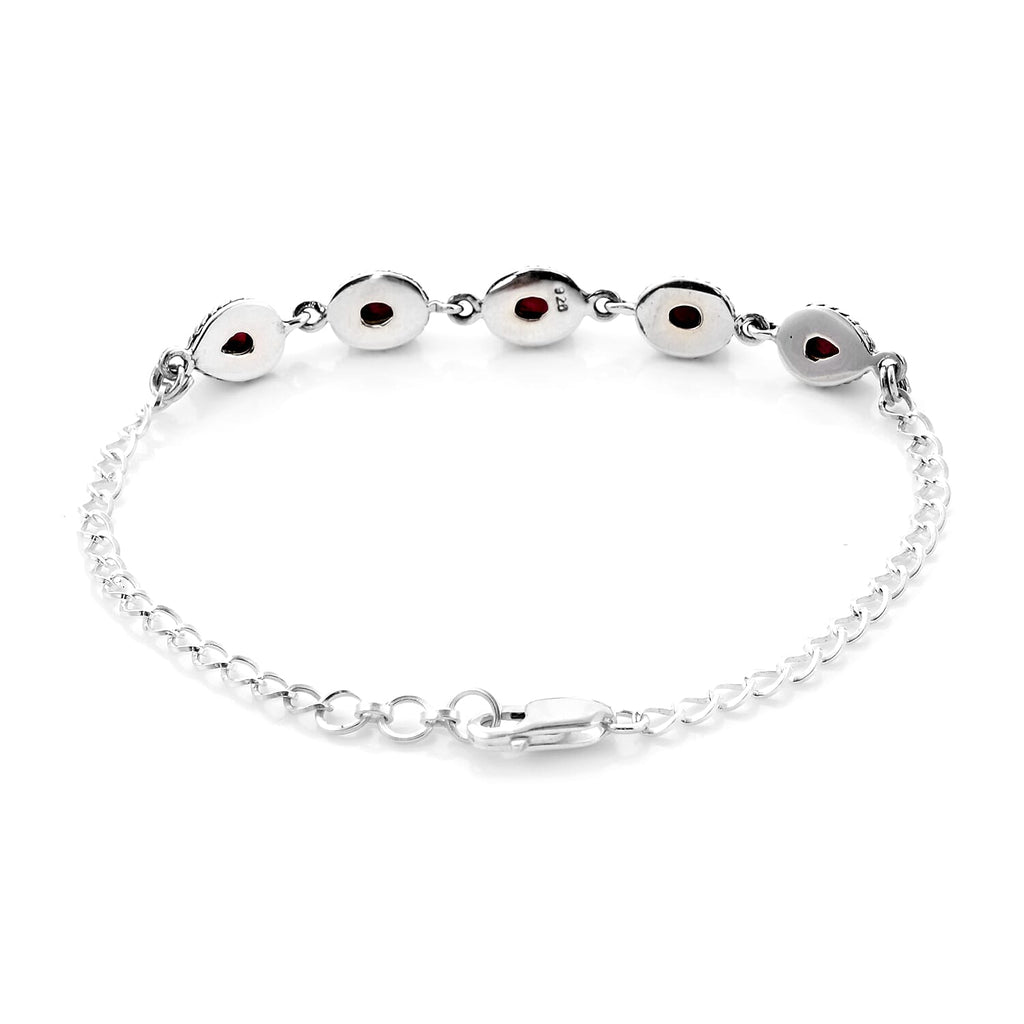 African Ruby Bracelet (Size 7.5 with 0.5 inch Ext.) in Sterling Silver 3.33 Ct.