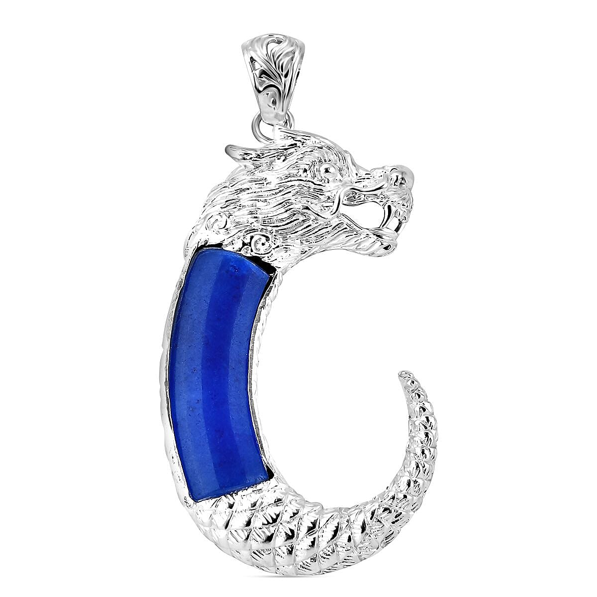 Royal Bali Collection Blue Colour Jade Garuda Pendant in Sterling Silver 10.50 ct V32711539 1