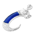 Royal Bali Blue Color Jade Garuda Pendant Sterling Silver 10.50 ct,  Silver Wt. 9.85 Gms