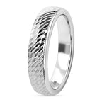 Royal Bali Collection - 9K White Gold Diamond Cut Band Ring