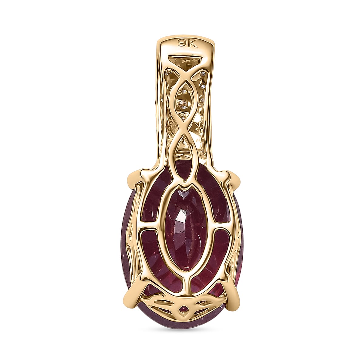 9K Yellow Gold African Ruby, Natural Yellow Diamond &amp; White Diamond Pendant 9.52 Ct. 8031178 5