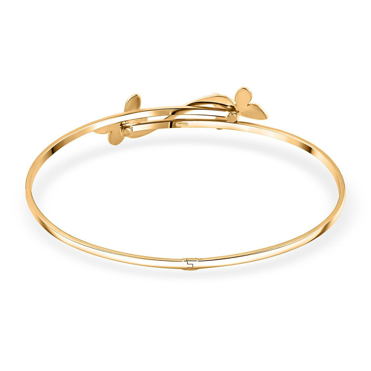 9K Yellow Gold Adjustable Butterfly Bangle 7.5 Inch V32512543 4
