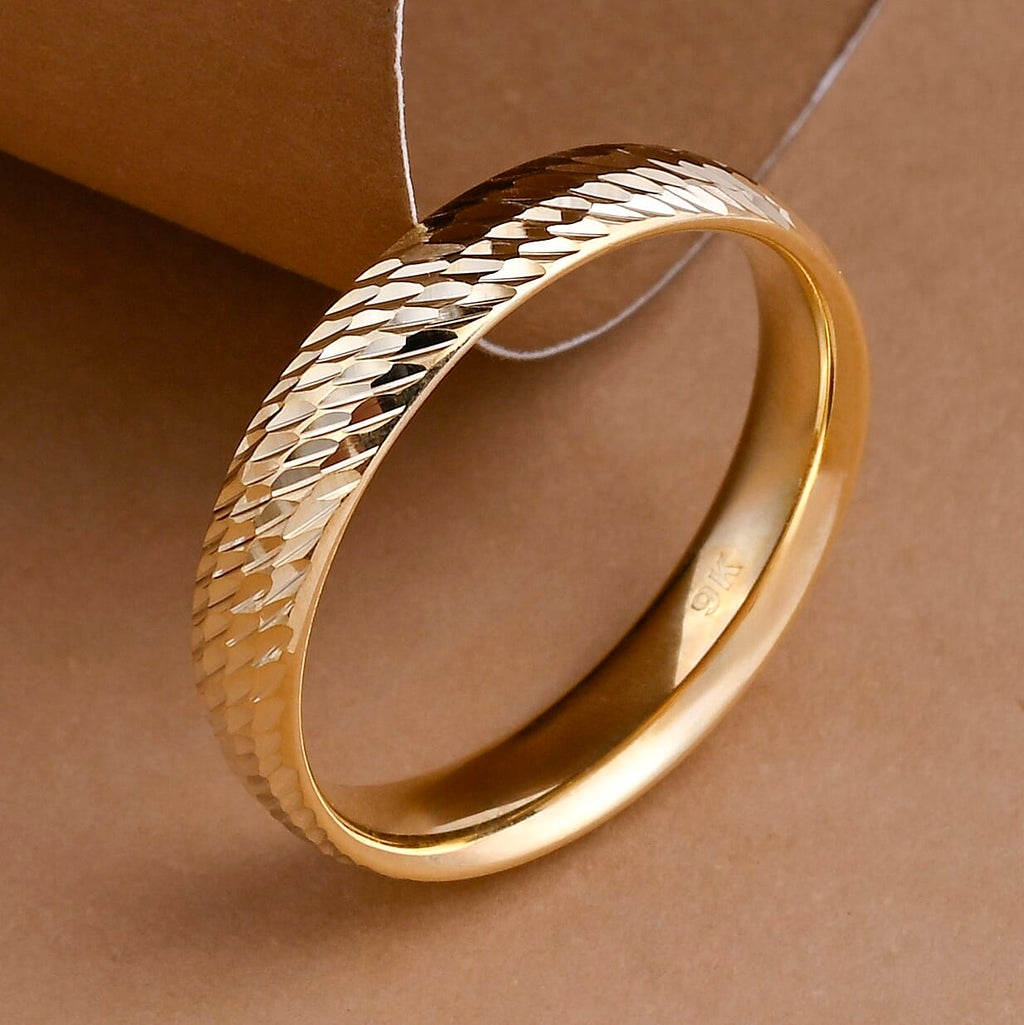 Royal Bali Collection - 9K Yellow Gold Diamond Cut Band Ring