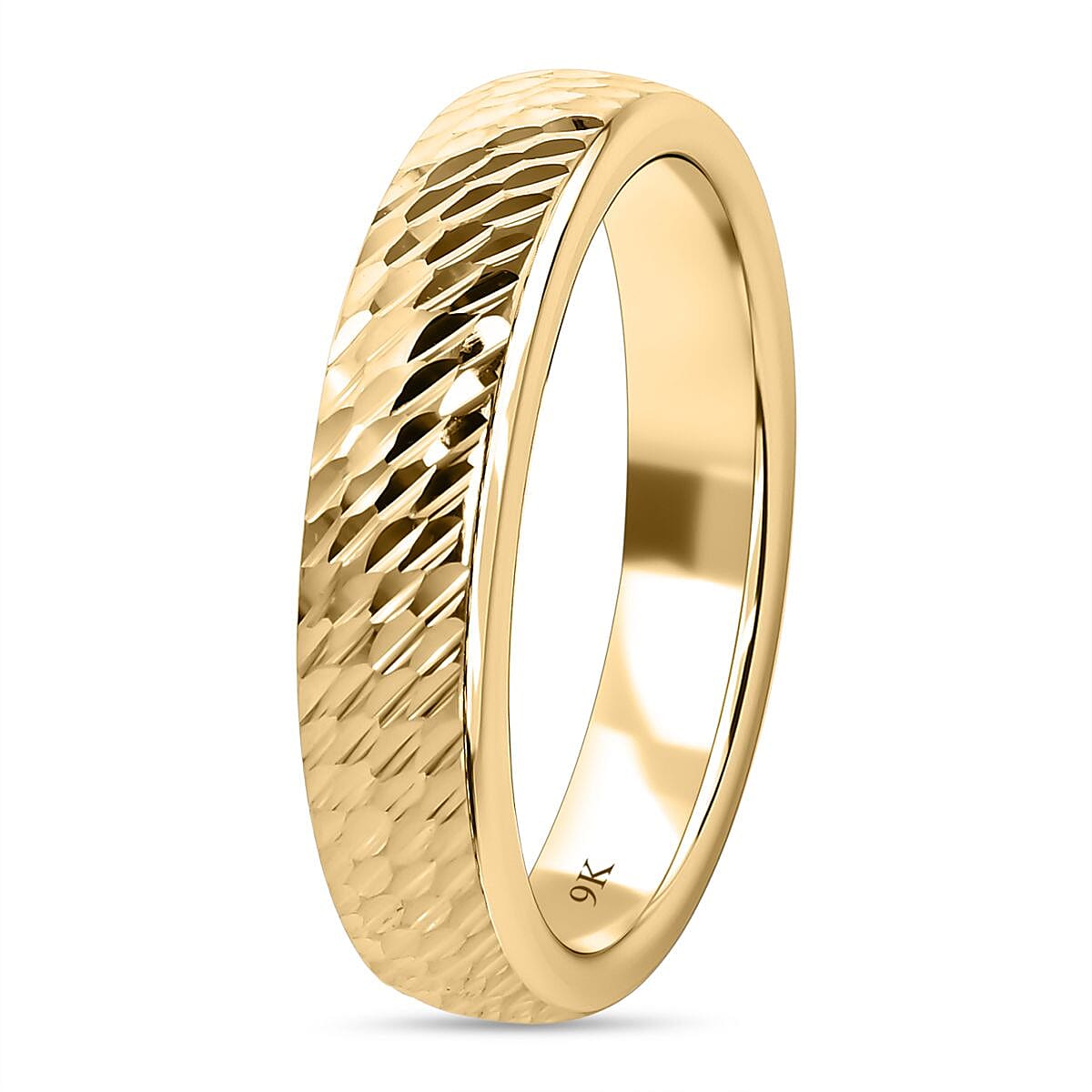 Royal Bali Collection 9K Yellow Gold Diamond Cut Band Ring 6252147 4