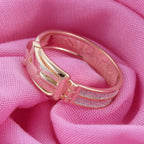 Royal Bali Collection - 9K Yellow Gold Diamond Cut Buckle Ring
