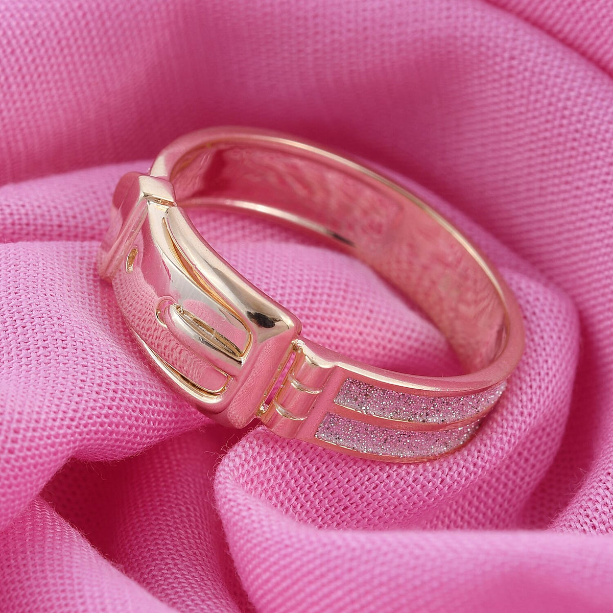 Royal Bali Collection - 9K Yellow Gold Diamond Cut Buckle Ring 8835803 1