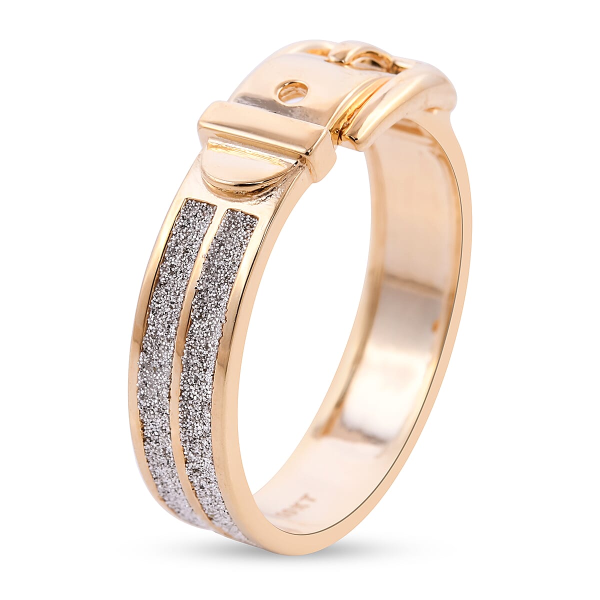 Royal Bali Collection - 9K Yellow Gold Diamond Cut Buckle Ring 8835803 3