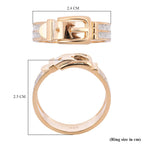 Royal Bali Collection - 9K Yellow Gold Diamond Cut Buckle Ring