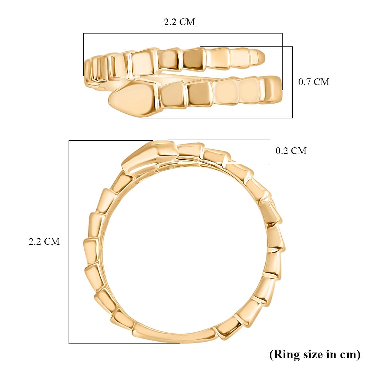 9K Yellow Gold Serpent Ring 8100387 5