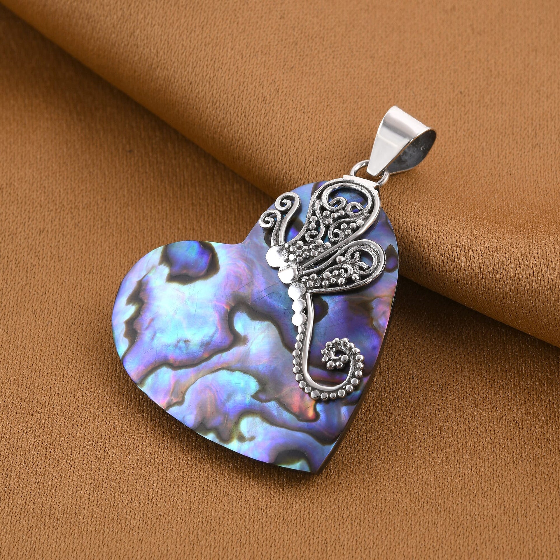 Royal Bali Collection Abalone Shell Heart Pendant in Sterling Silver 3625325 2