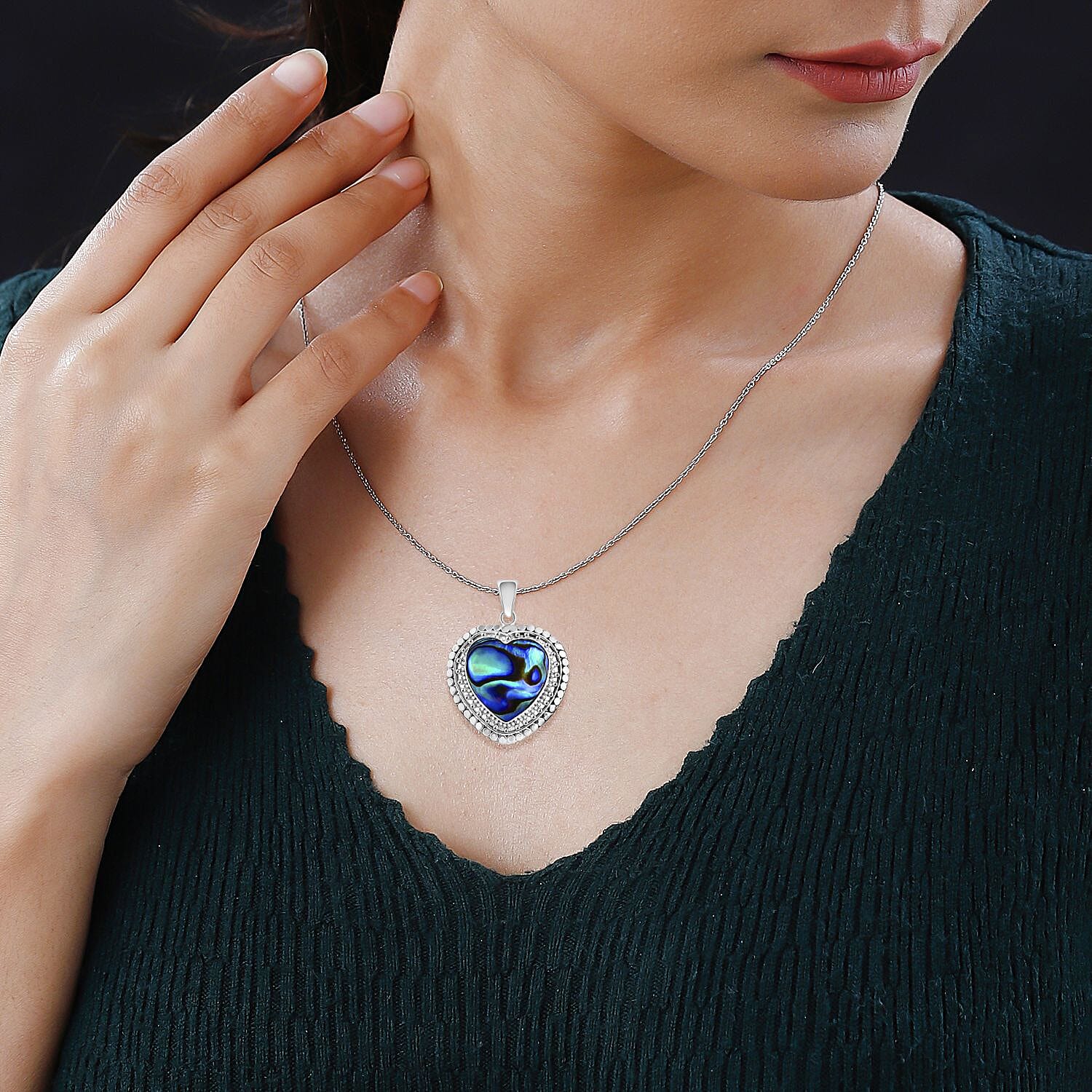 Royal Bali Collection Abalone Shell Heart Pendant in Sterling Silver 5.40 Ct. 2480535 2