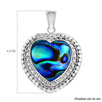 Royal Bali Collection Abalone Shell Heart Pendant in Sterling Silver 5.40 Ct.