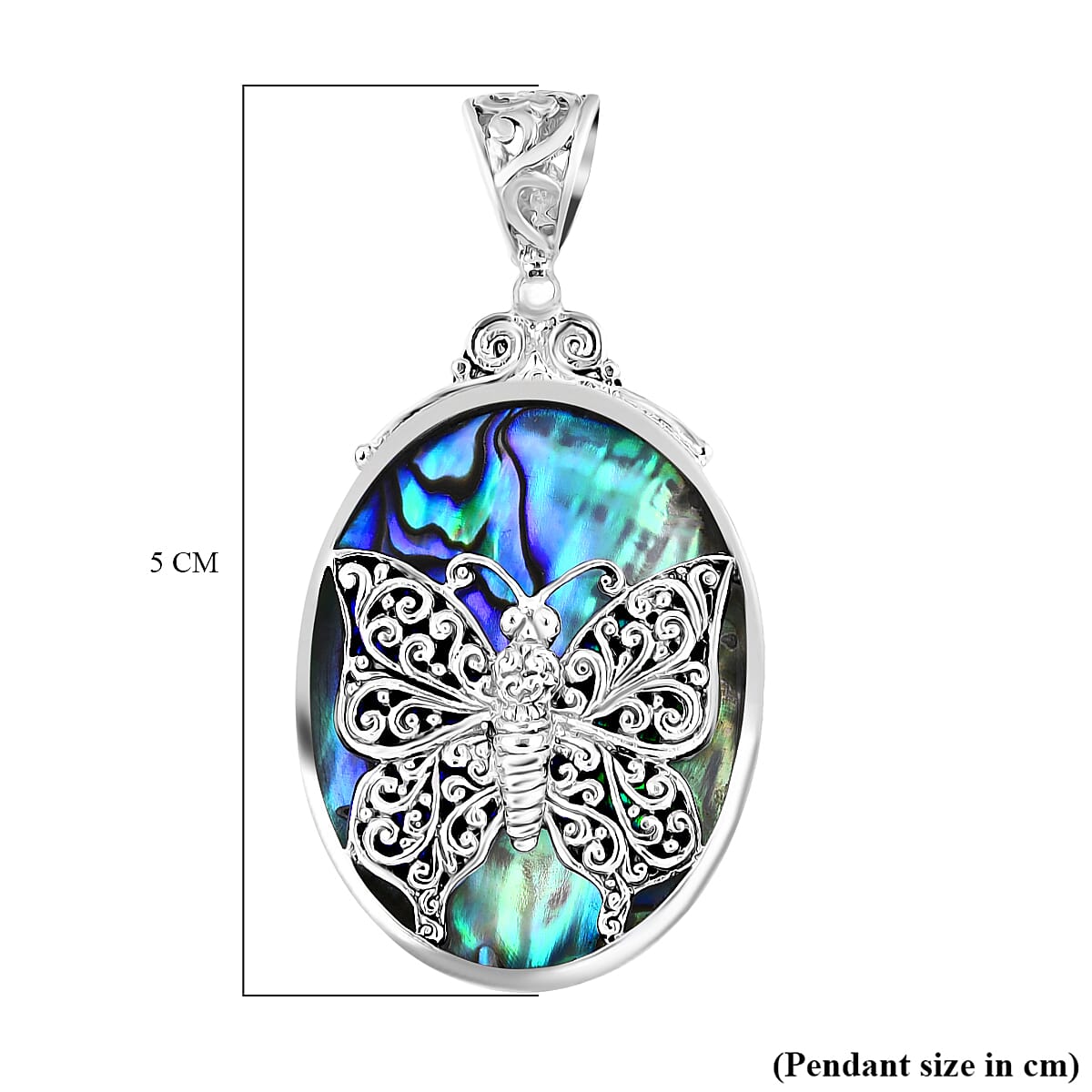 Royal Bali Collection Abalone Shell Butterfly Pendant in Sterling Silver 7751686 5