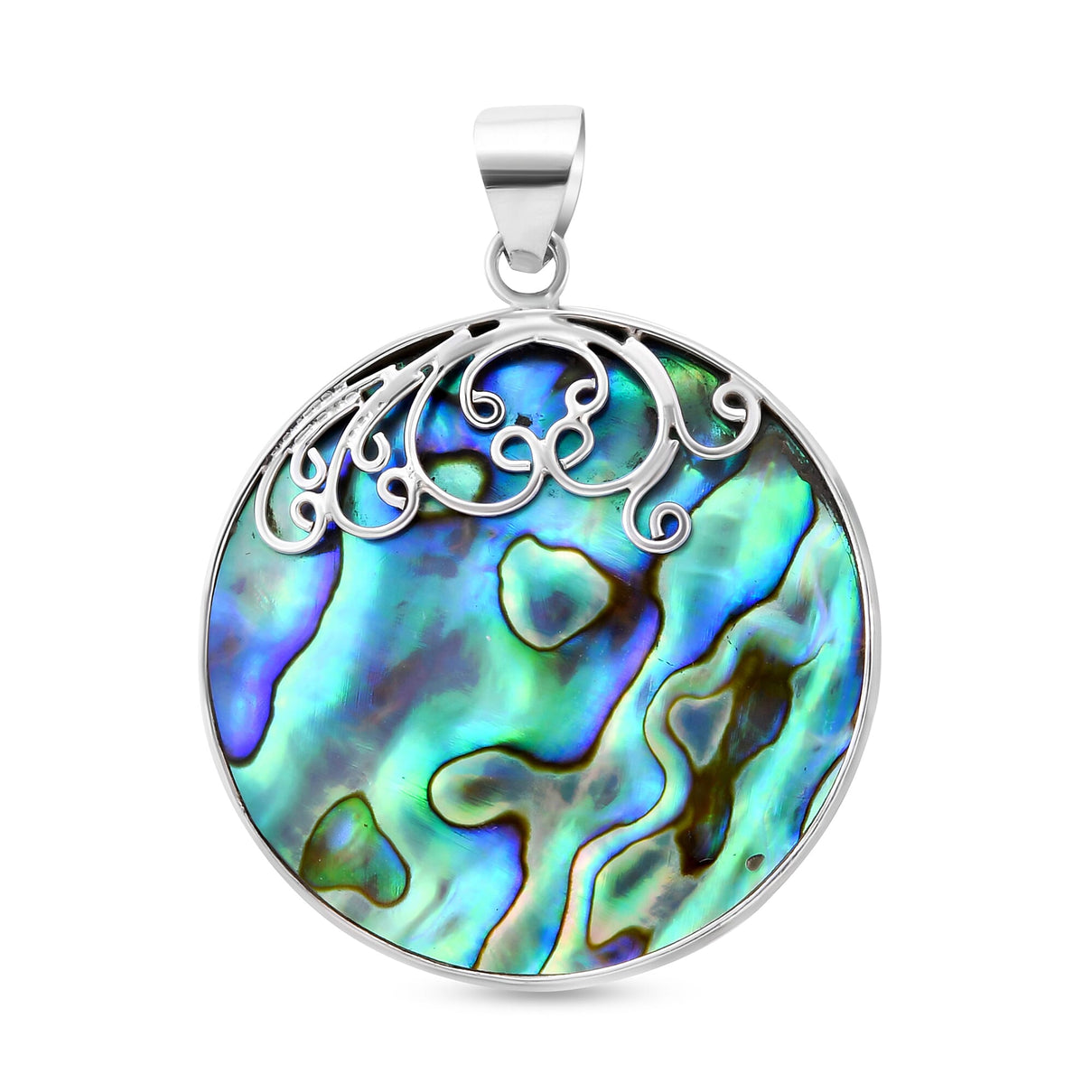 Royal Bali Collection Abalone Shell Round Pendant in Sterling Silver 3622326 0