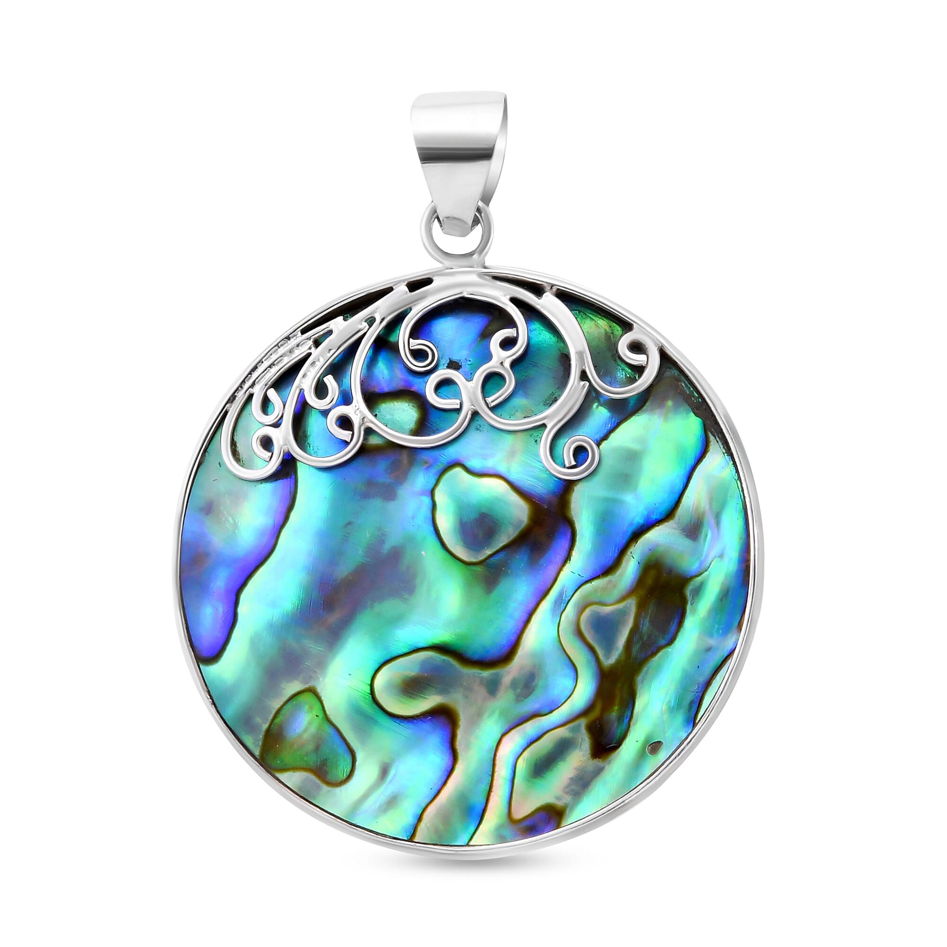 Royal Bali Collection Abalone Shell Round Pendant in Sterling Silver 3622326 0