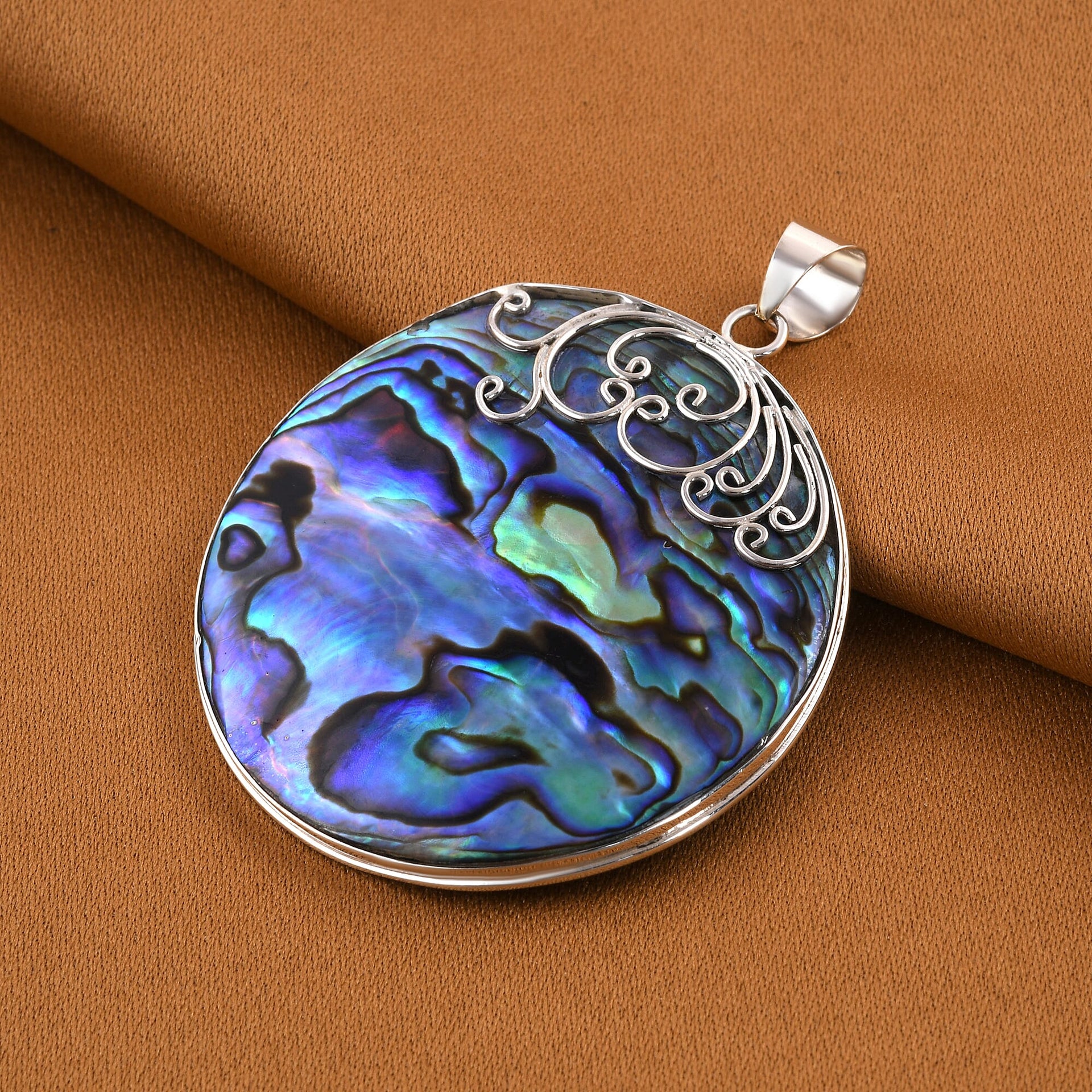 Royal Bali Collection Abalone Shell Round Pendant in Sterling Silver 3622326 2