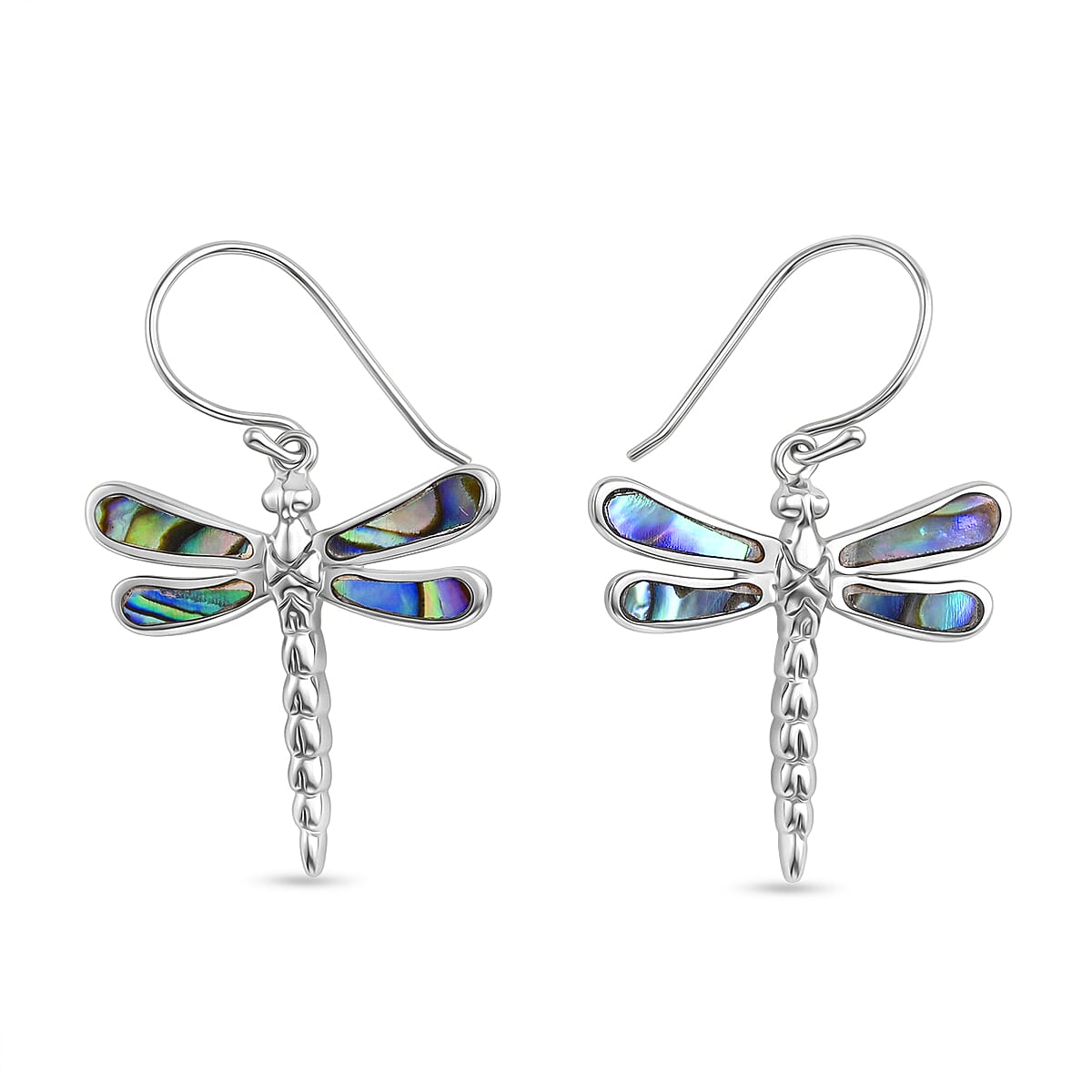 Royal Bali Collection - Abalone Shell Sterling Silver Dragon Fly Earring with Hook 6.32 Ct. V32362912 0