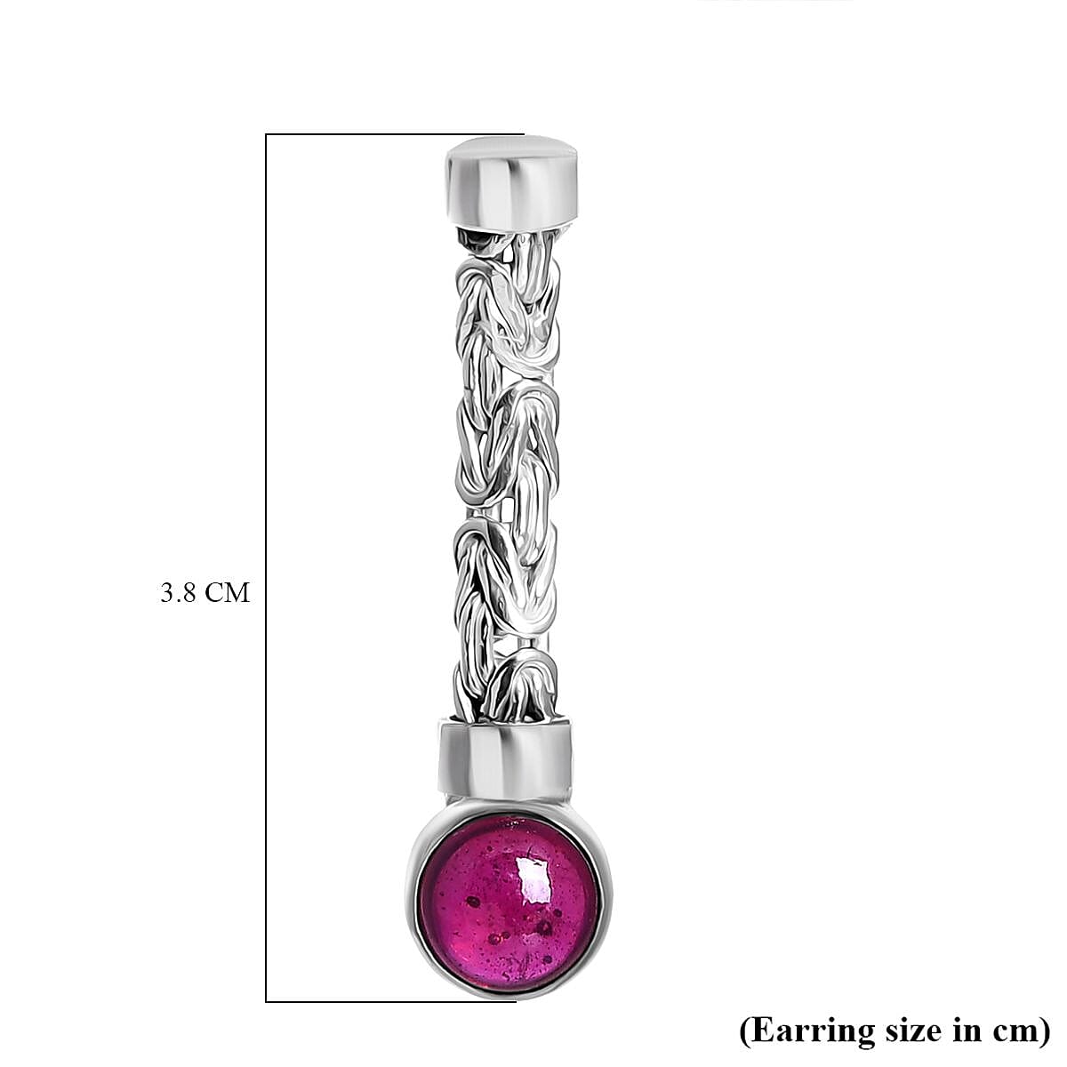 Royal Bali Collection African Ruby Dangle Earring with Push Back Sterling Silver 6.55 Ct. 8046536 5